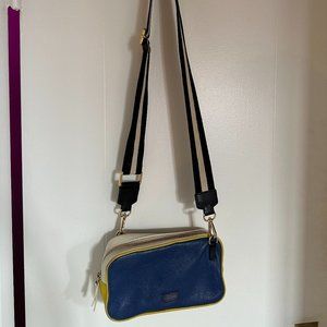 Frances Valentine Sample blue yellow white crossbody purse